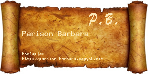 Parison Barbara névjegykártya