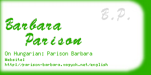 barbara parison business card